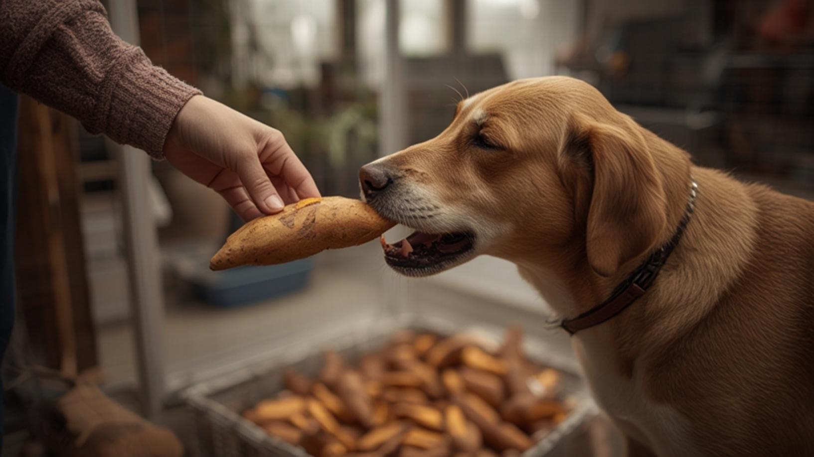 Sliced sweet potatoes on a wooden cutting board